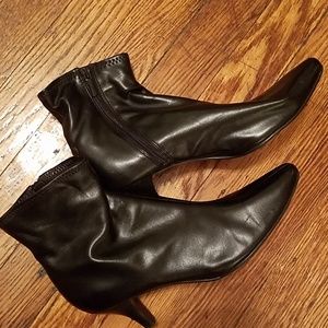 Black pleather booties